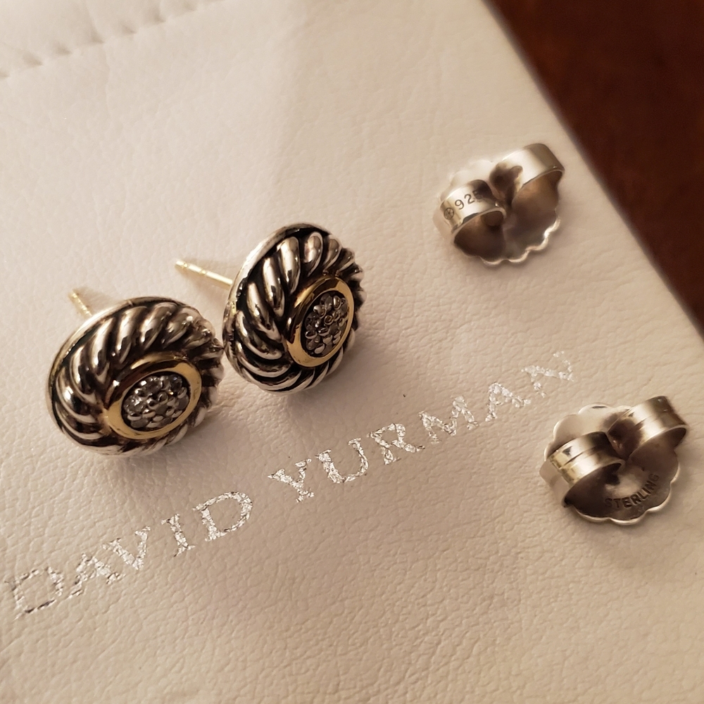 David Yurman Diamond Cookie earrings